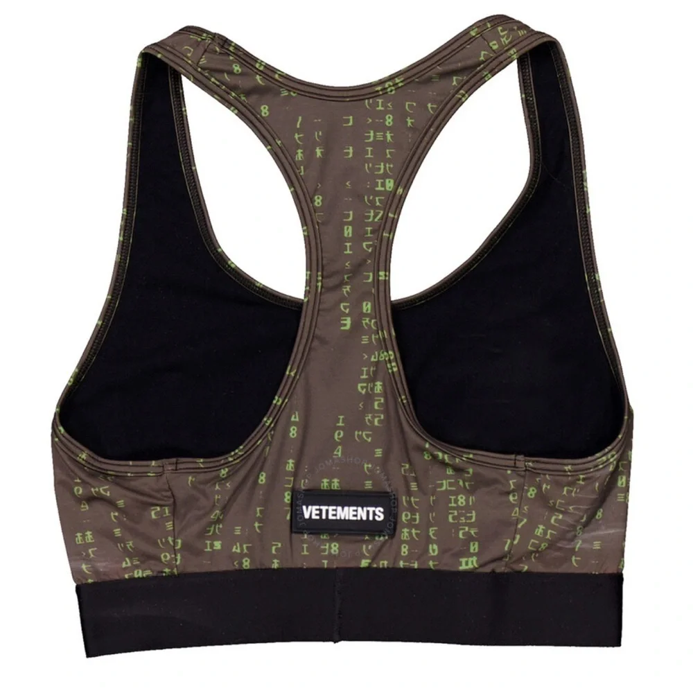 NWT VETEMENTS GREEN CODE SPORTS BRA - Picture 2 of 2